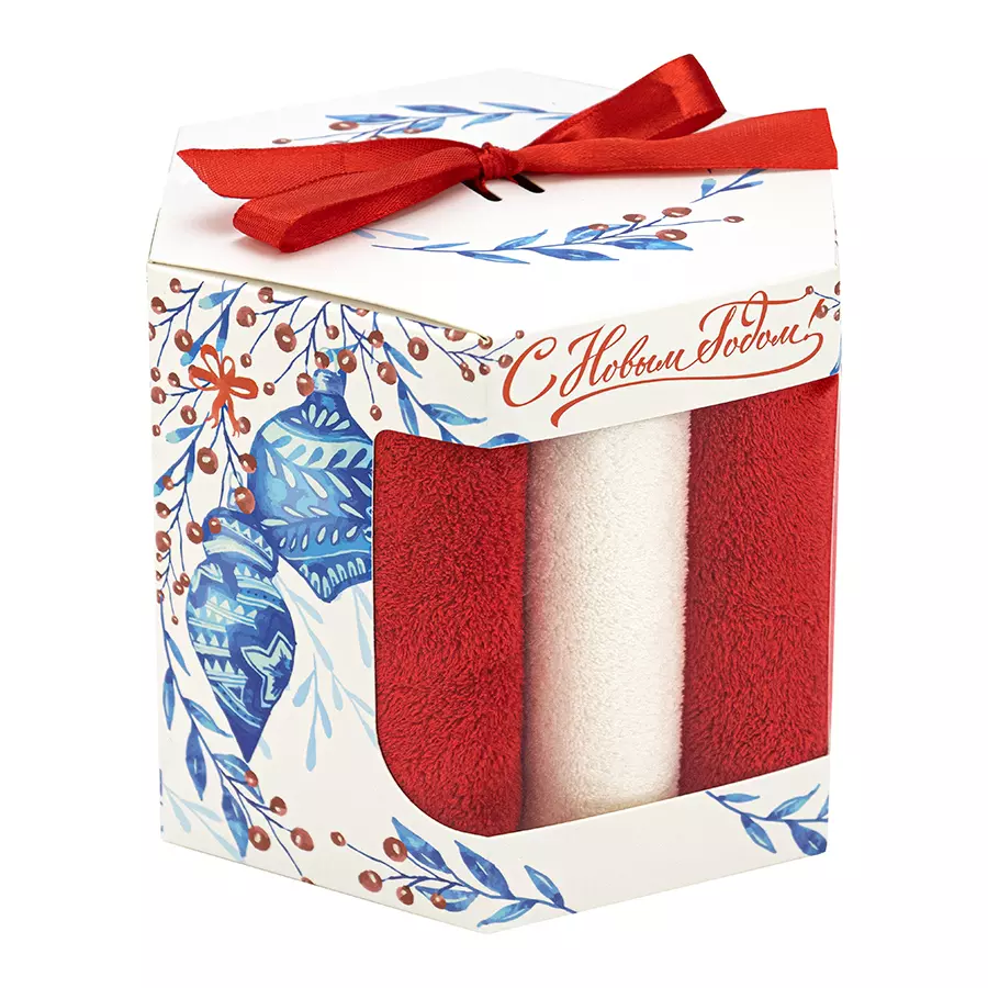 Набор салфеток 30*50 см 3 шт Новогодний м9090 белый Bravo