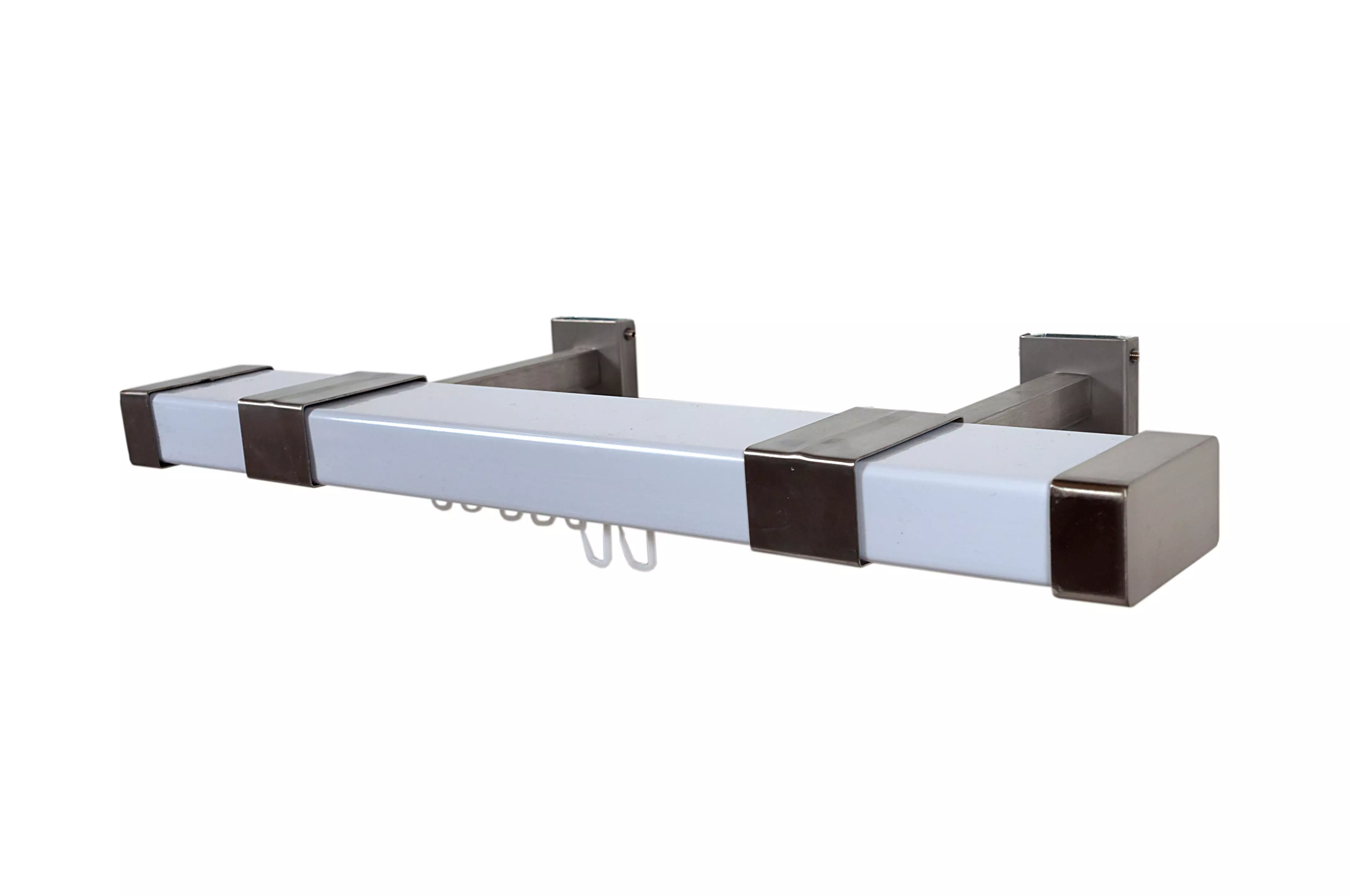 Карниз для штор 280 см двухрядный пластиковый белый Флагман