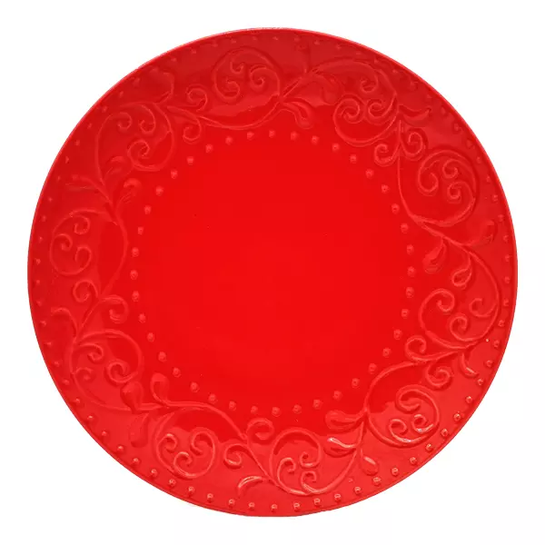 Тарелка обеденная 26,5 см Праздник Красный, керамика SX030C-01 Red