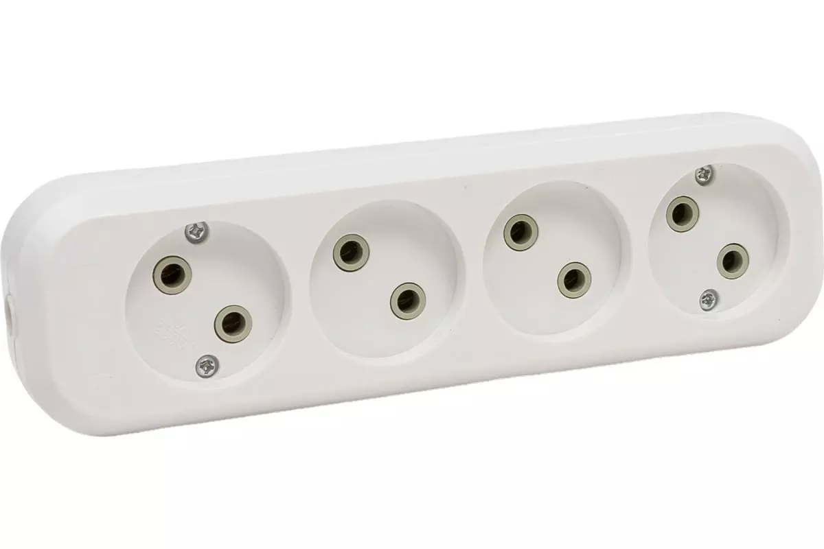 Колодка для удлинителя 4 розетки без заземления 10А TANGO 1014702