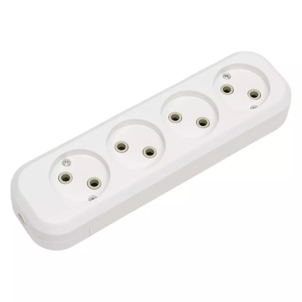 Колодка для удлинителя 4 розетки без заземления 10А TANGO 1014702