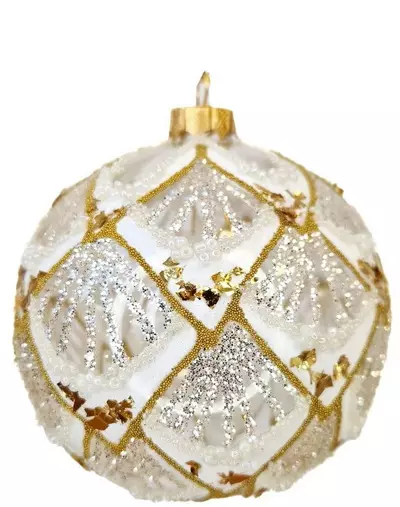 Елочный шар стекло Графика-66 8 см Коломеев КУ-80-224291