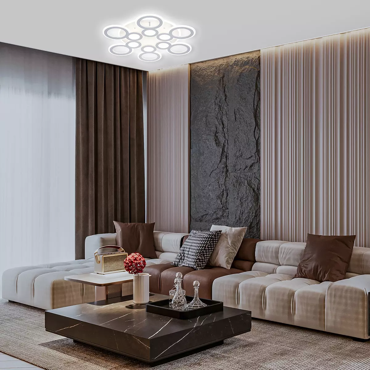Люстра светодиодная 94Вт белый 3000-6000K пульт Escada 10274/6LED