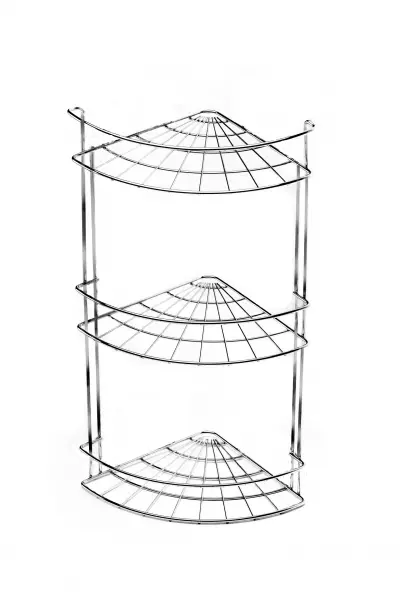 Угловая полка 3 х ярусная Slim хром 033-00