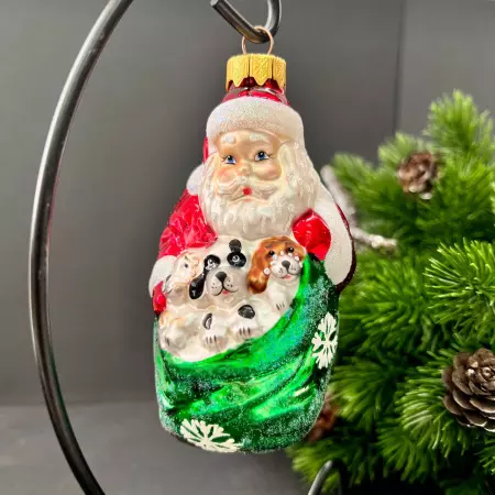 Формовая игрушка Санта Клаус с щенком А338