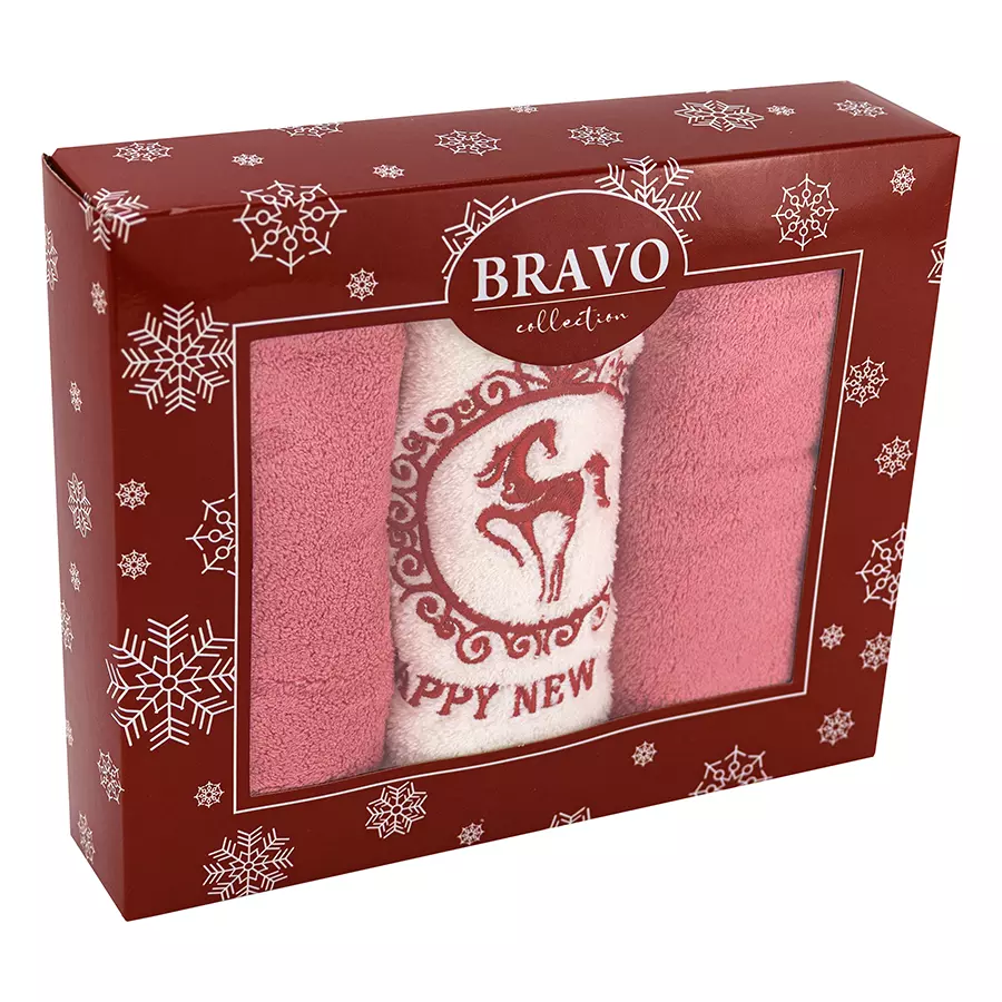 Набор полотенец для кухни 30*50 см 3 шт микрофибра Символ года м9067 Bravo