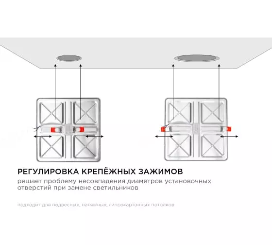 Светильник встраиваемый светодиодный Apeyron LP-23 20Вт 1500Лм 4500К посадочное отверстие 230х230х