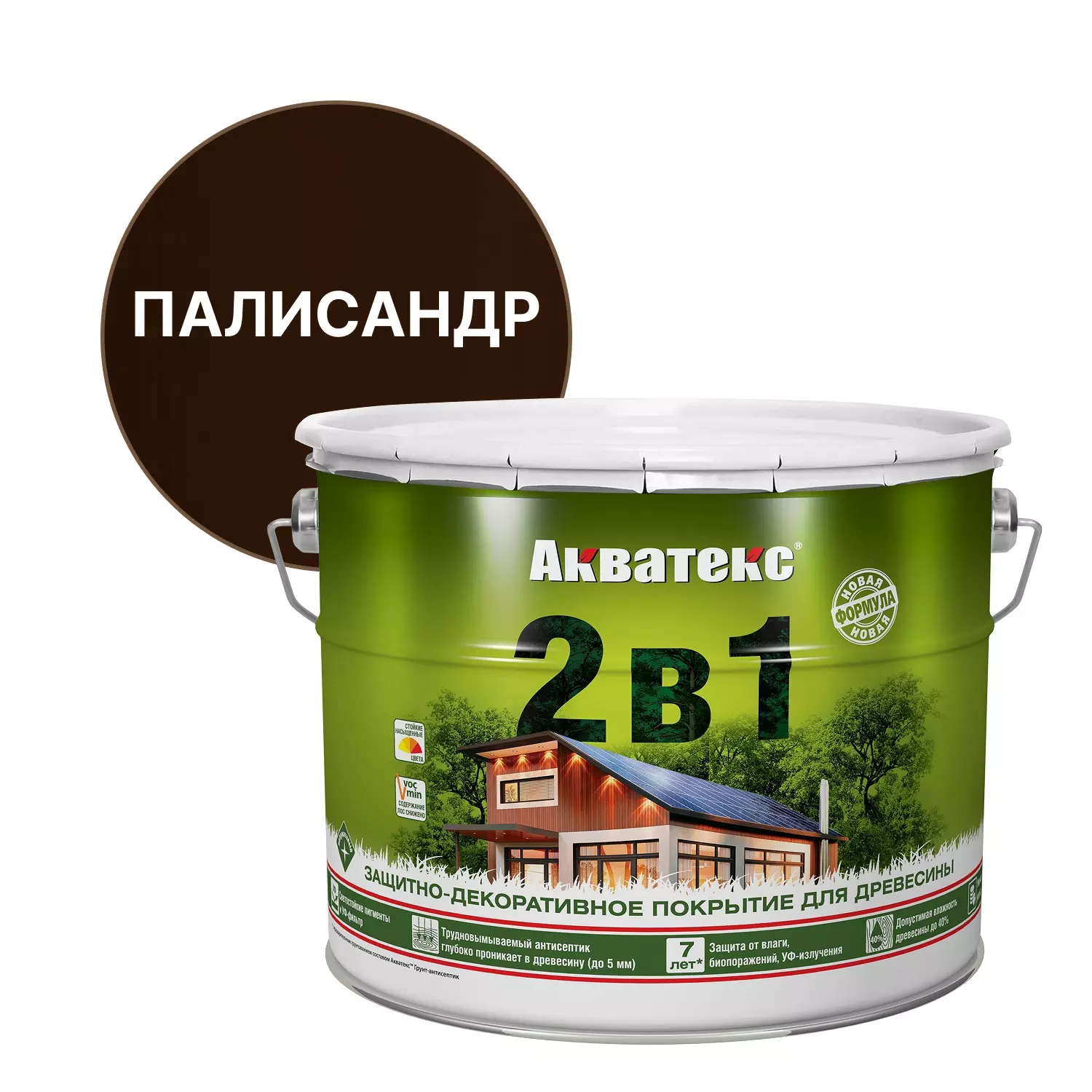 Антисептик декоративный для дерева Акватекс 2 в 1 палисандр 9 л