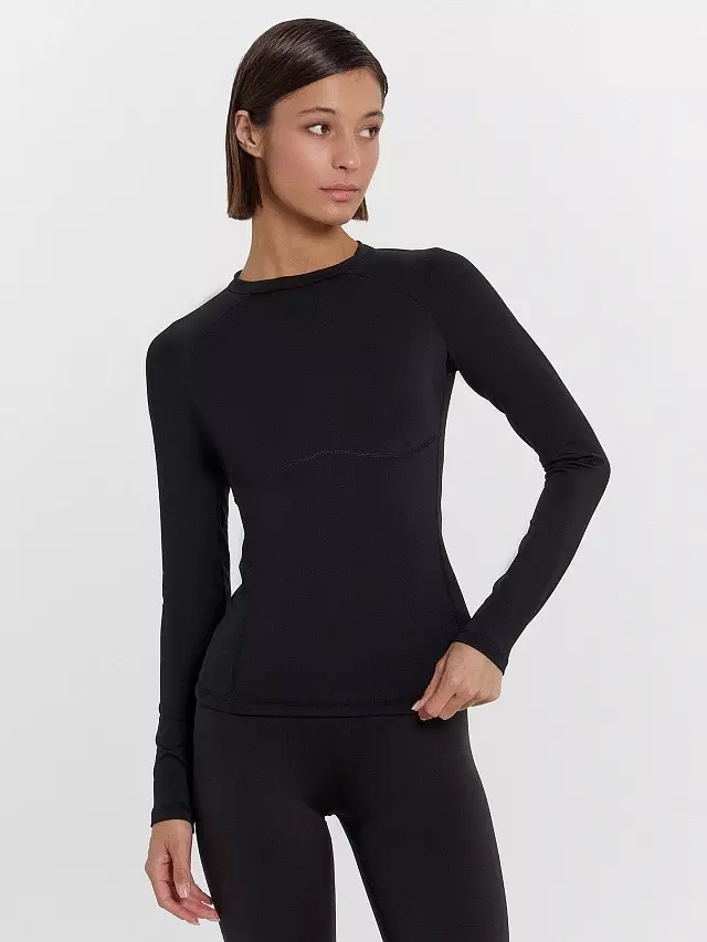 Спортивный лонгслив женский Mark Formelle 302834 черный. р-р 164/170-100-106 (50 / XL)