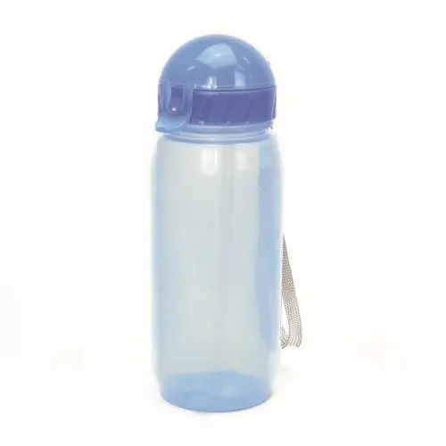 Бутылочка для воды с трубочкой и шнурком, 400 мл, фиолетовый КК0154