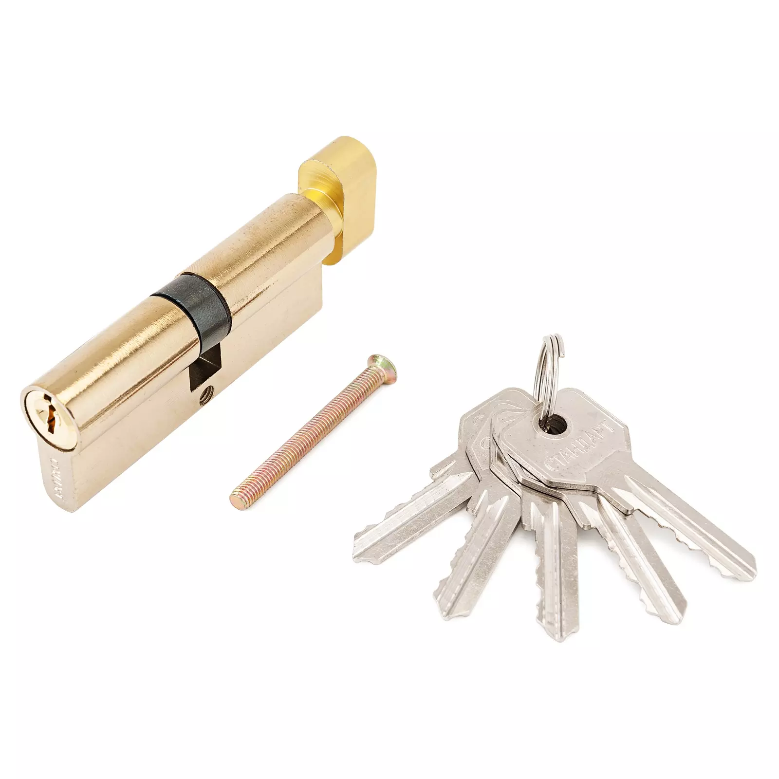 Цилиндровый механизм Стандарт 80 мм (35Bx10x35) BP зол.латунь 5кл англ.ключ/верт. .