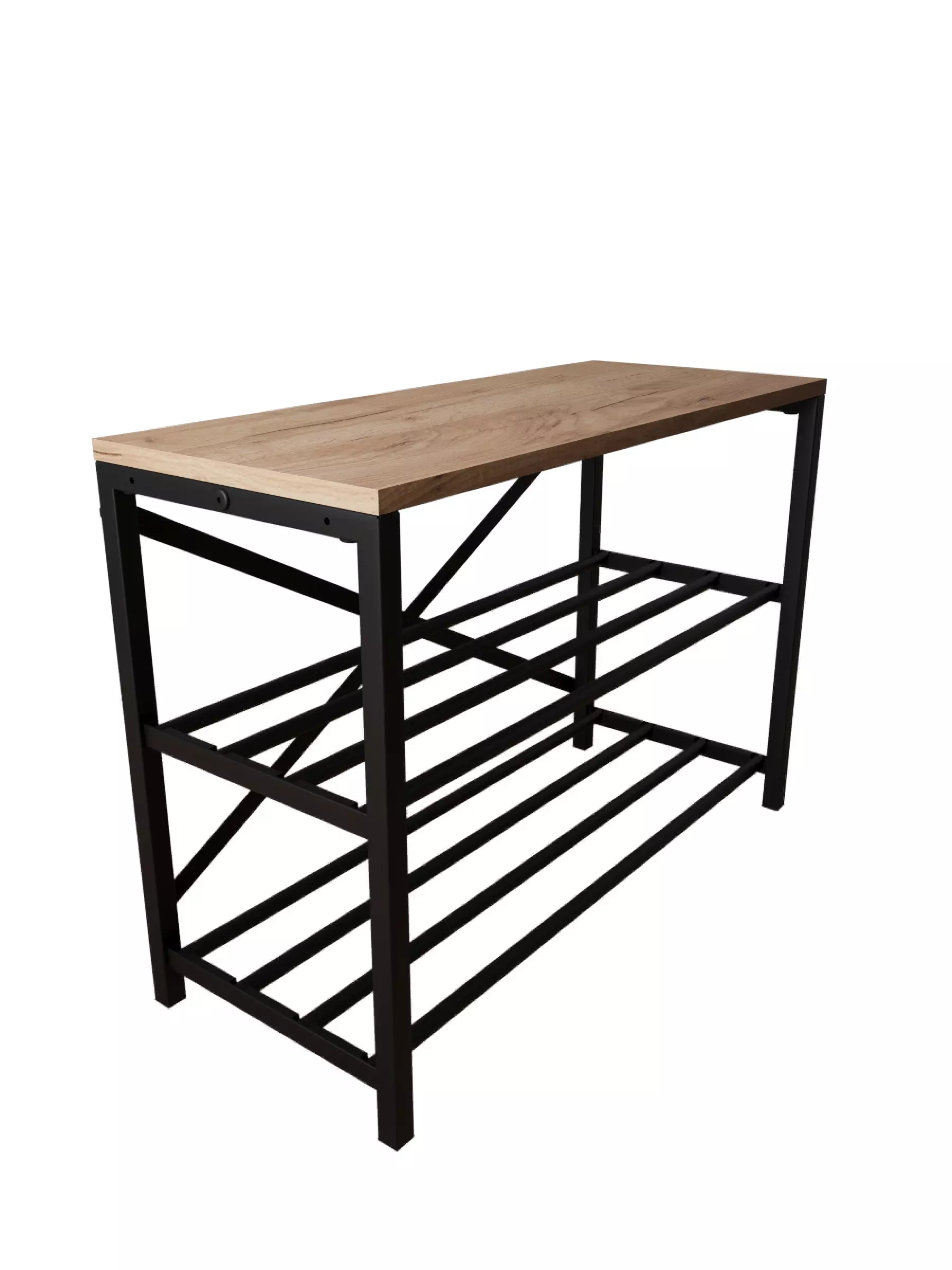 Обувница Gutta 50х69х29 см, три полки, эвок, черный