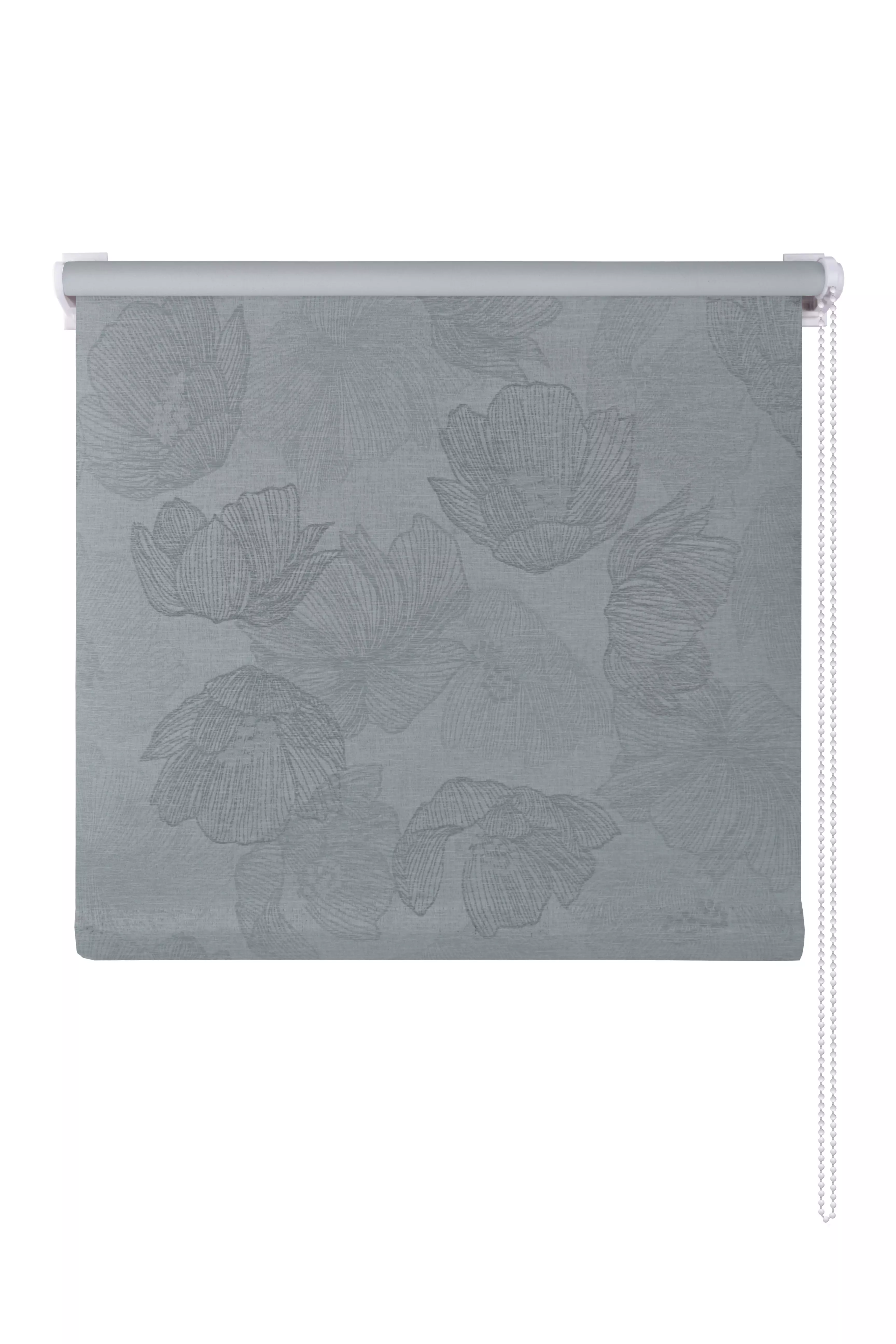 Рулонная штора блэкаут флора 45 (41)*160 см темно-серый Магеллан
