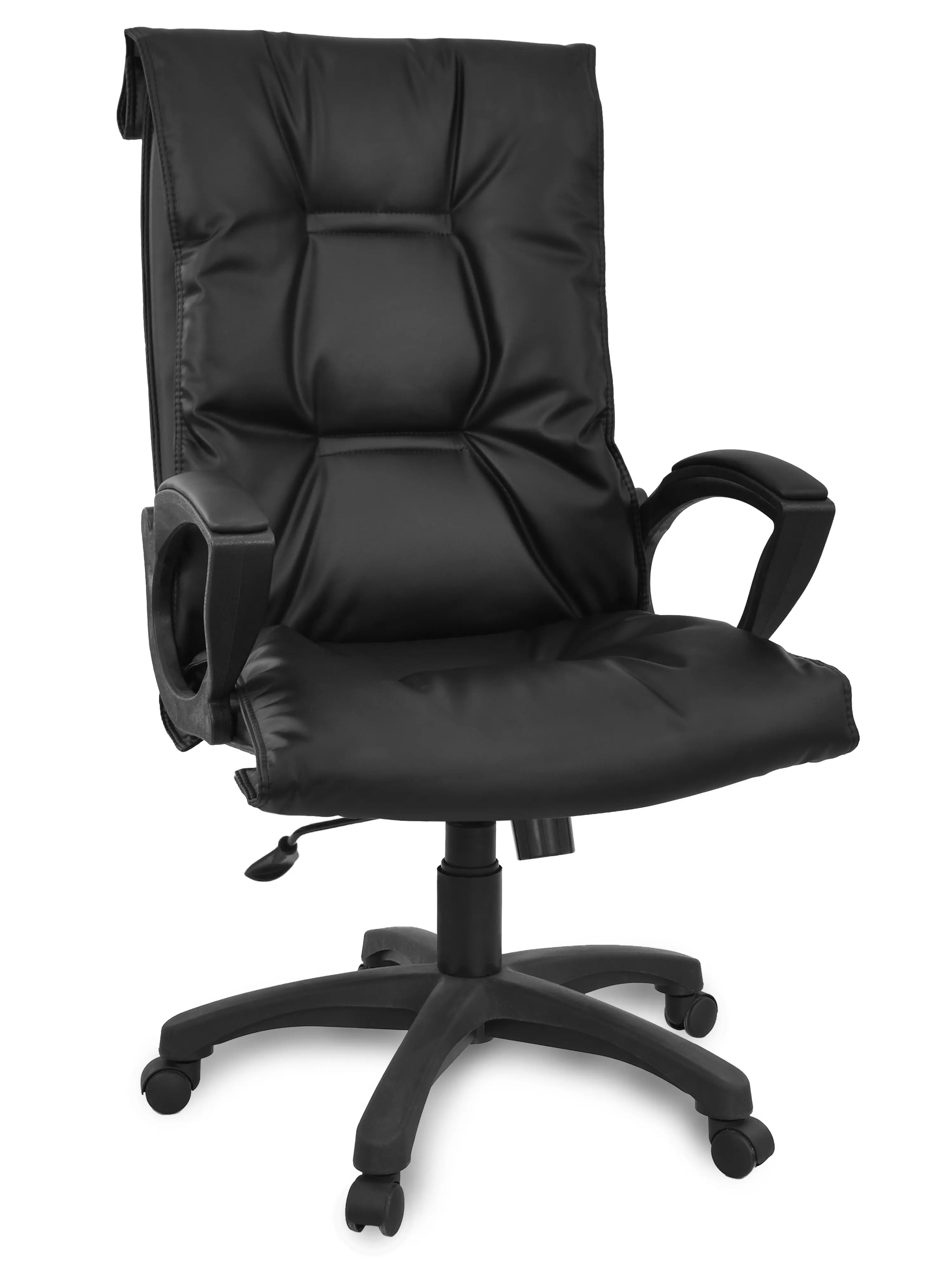 Кресло компьютерное Фортуна 5,экокожа черная, механизм качания топ-ган, арт 5/15