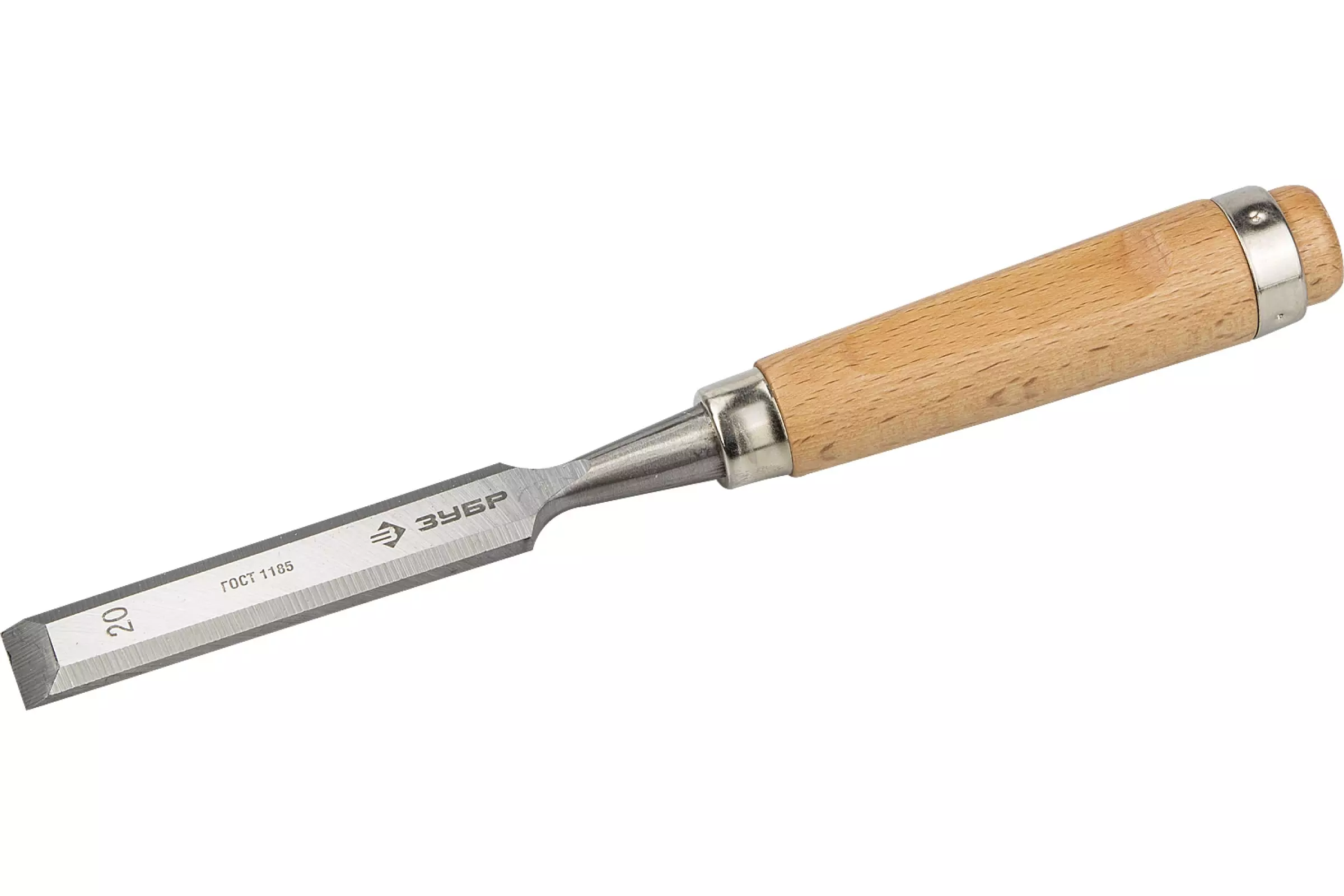 Стамеска-долото 20 мм с деревянной ручкой, хромованадиевая Зубр ЭКСПЕРТ 18096-20