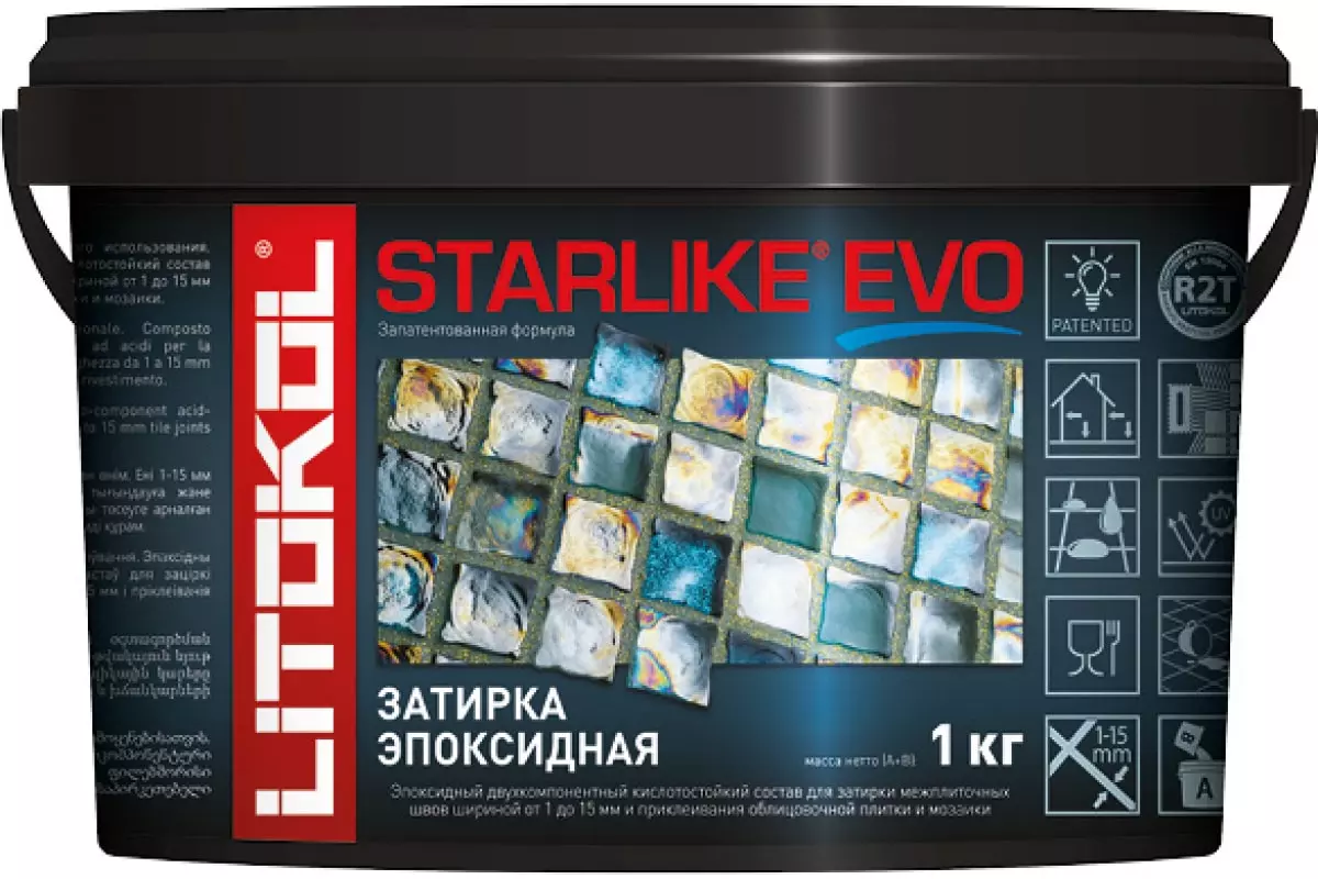 Эпоксидный состав для укладки и затирки мозаики и плитки STARLIKE EVO S.105 BIANCO TITANIO 2,5 кг