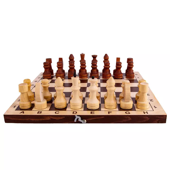Шахматы обиходные парафинированные с темной доской 290*145*38, Р-12