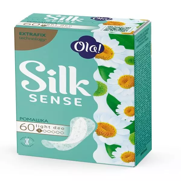 Ежедневные прокладки Ola! Silk Sense light тонкие стринг-мультиформ ромашка 60 шт