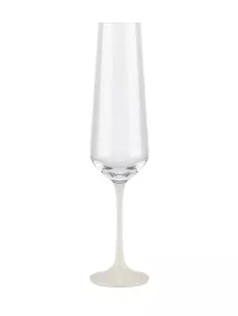 Бокал для шампанского 200 мл 6 шт Сандра, белая ножка, Crystalex 40728/38344/200