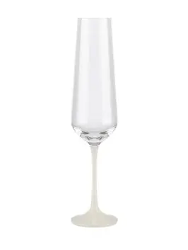 Бокал для шампанского 200 мл 6 шт Сандра, белая ножка, Crystalex 40728/38344/200