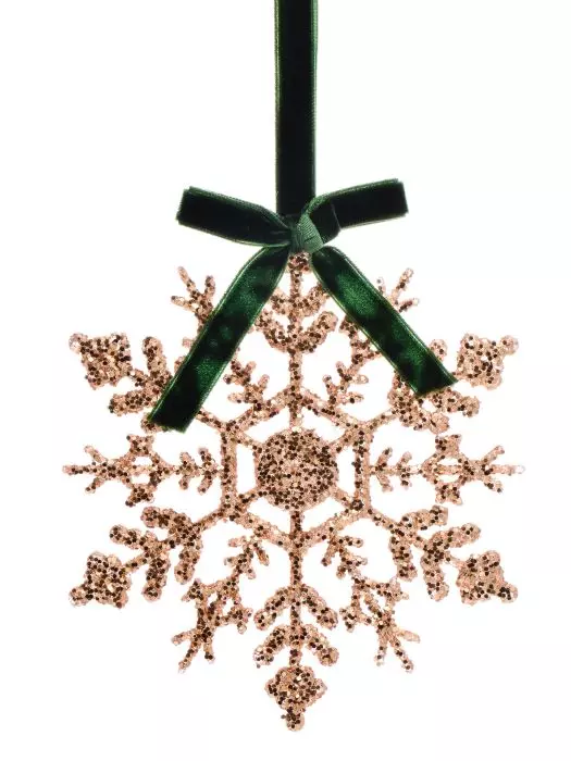 НГ подвесное украшение Снежинка с блестками из полипроп 13x11x1см 88625