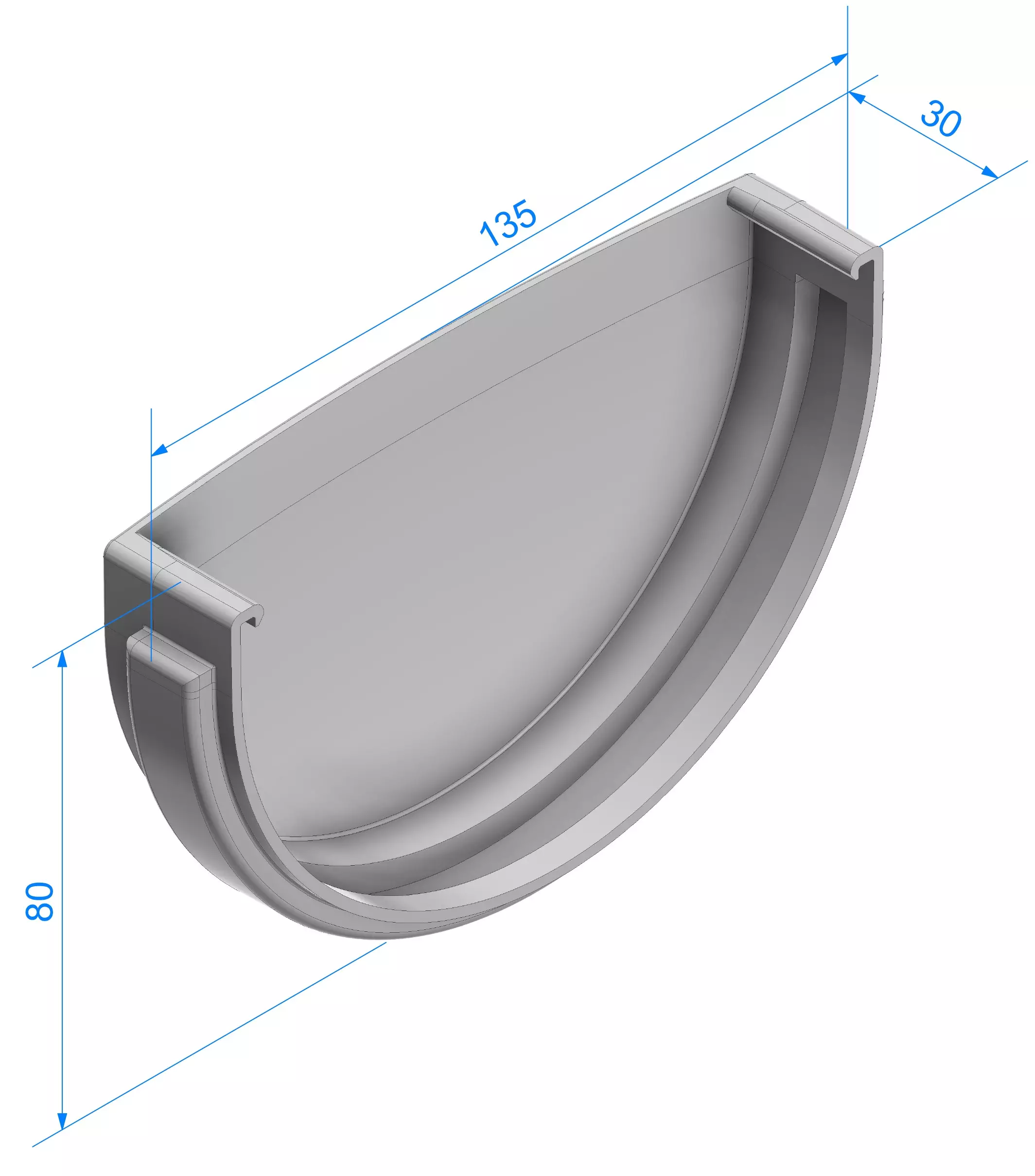 Заглушка водосточного желоба пластиковая Docke Standart d120 мм белый