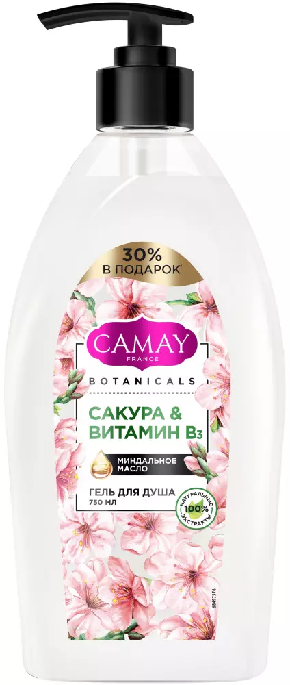 Гель для душа Camay Botanicals Японская сакура 750 мл