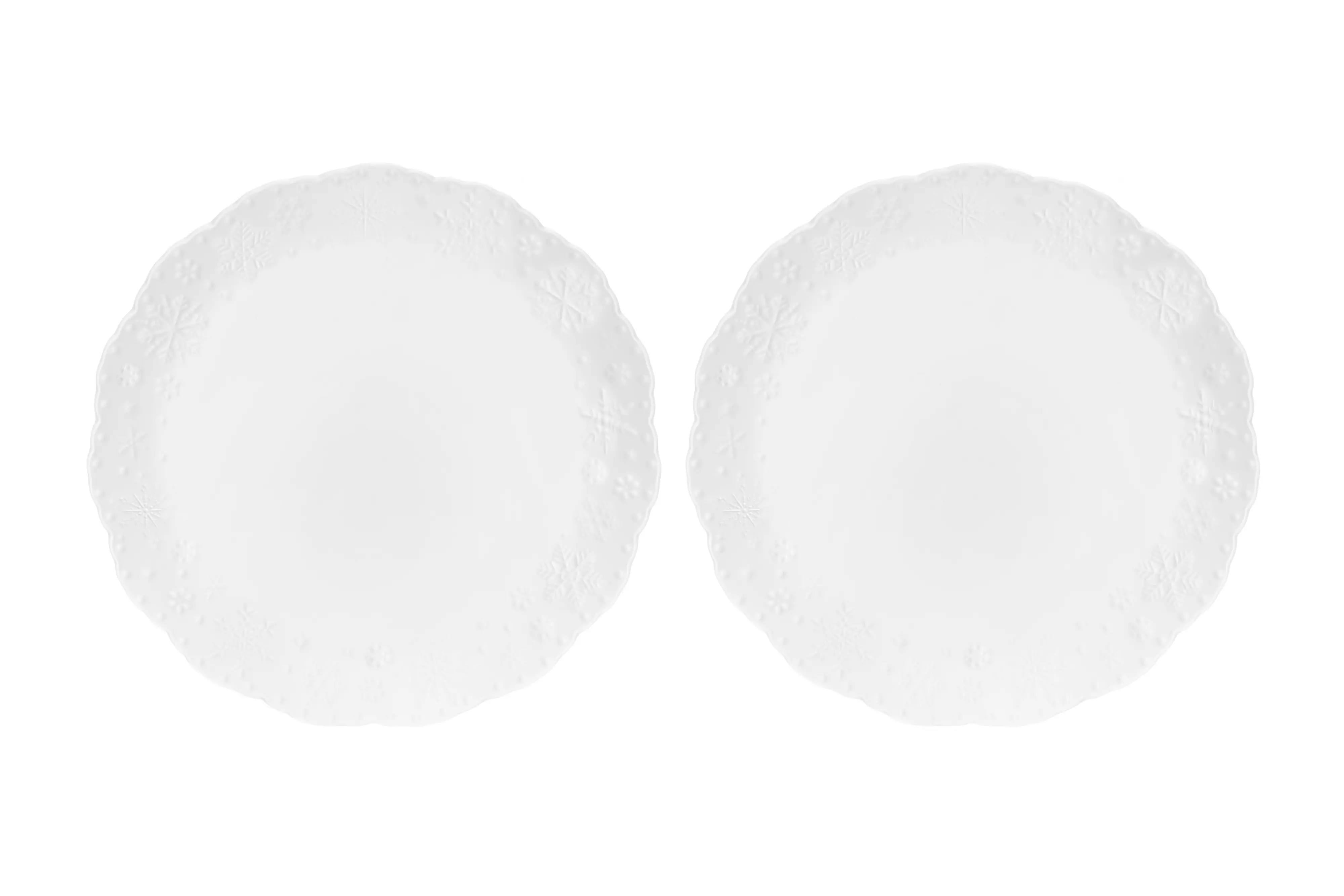 Тарелки десертные 16 см, Набор 2 шт, &quot;Снежинки&quot;, фарфор, 540573