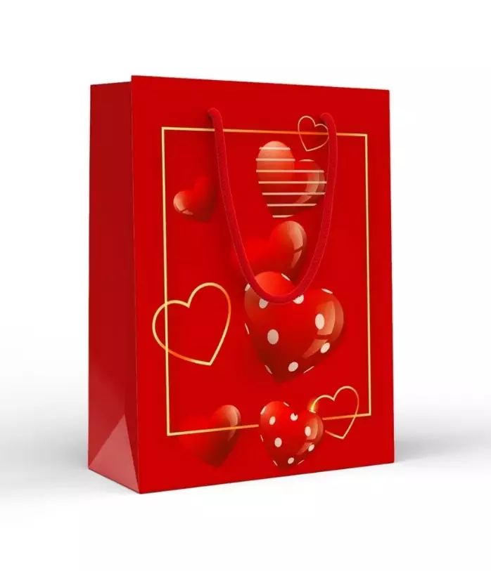 Пакет подарочный (MS) Сердца в рамке 15.18.02260
