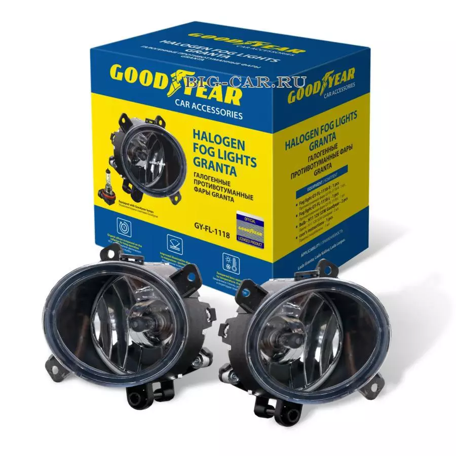 Фары противотуманные галогенные Goodyear с лампами