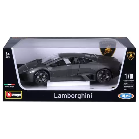 Машинка die-cast Lamborghini Reventon Bburago 1:18, открывающ. двери, серая 18-11029