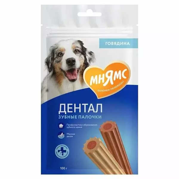 Лакомство для собак Мнямс Dental Зубные палочки с говядиной 100 г