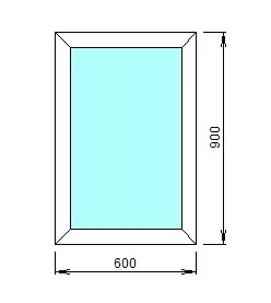 Окно ПВХ Дачное СТД-4, глухое, 600х900мм, 24мм