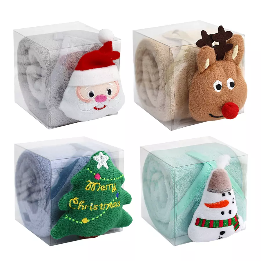 Полотенце кухонное 30*30 см микрофибра с игрушкой Новогоднее м0988 ХS Bravo