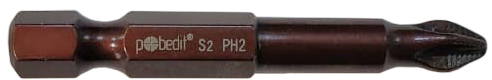 Бита PH1х25 мм 2 шт DELUXE S2+Bronze+AntiSlip, Pobedit 2616811