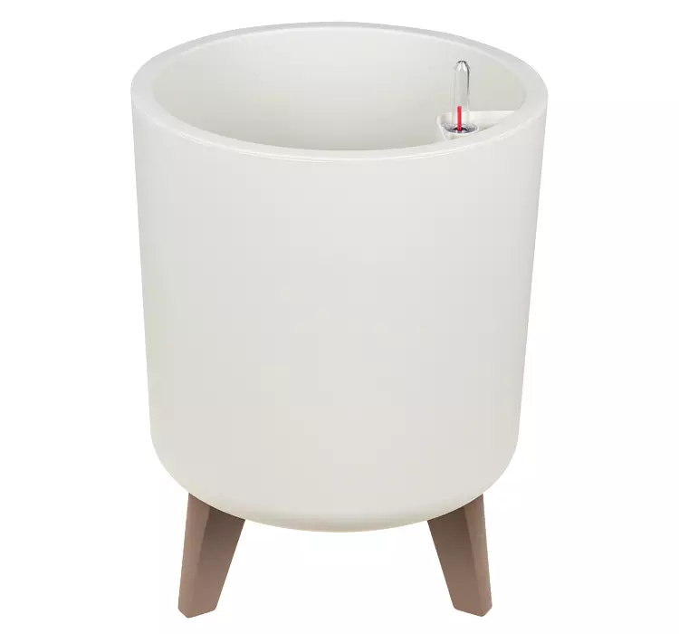 Кашпо на ножках высокое ФЛОРИАН 19л с автополивом белый