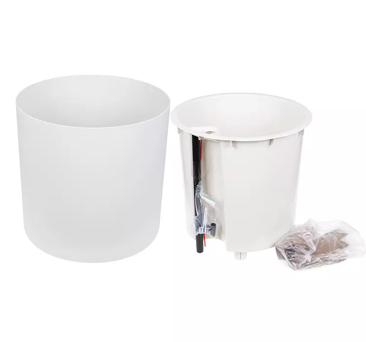 Кашпо на ножках высокое ФЛОРИАН 19л с автополивом белый