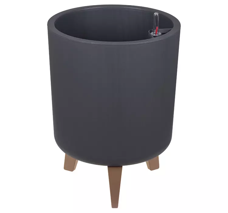 Кашпо на ножках высокое ФЛОРИАН 19л с автополивом графитовый
