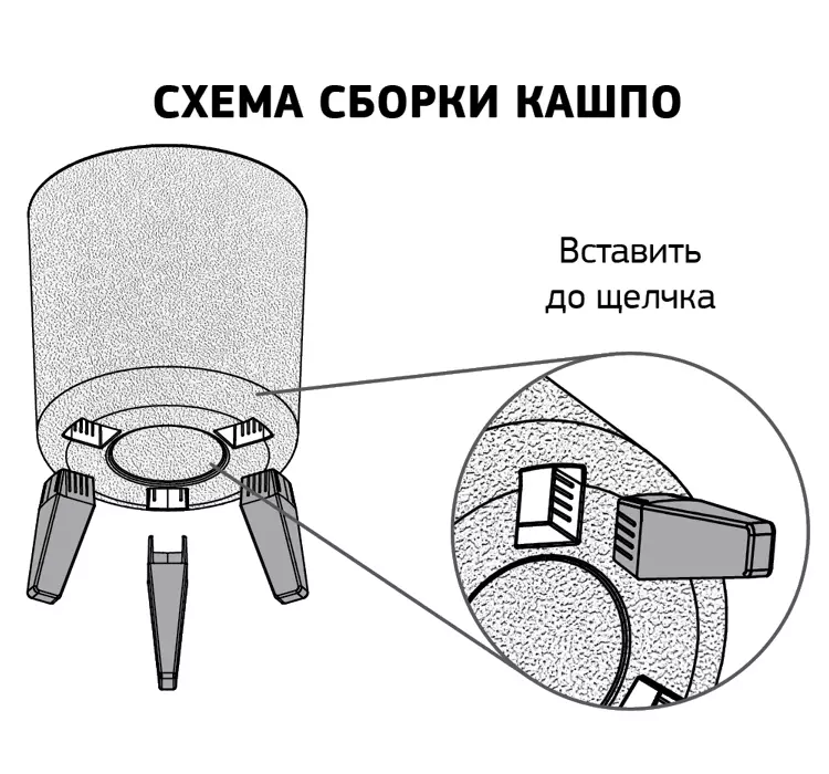 Кашпо на ножках высокое ФЛОРИАН 19л с автополивом графитовый