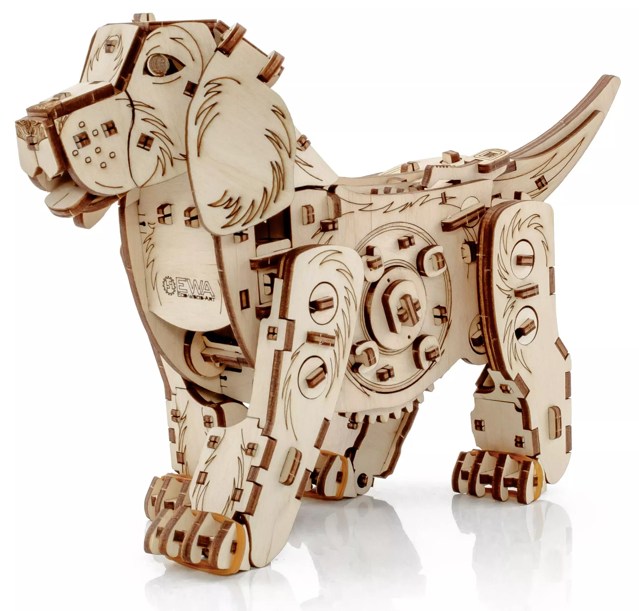 Сборная модель деревянная Собака Puppy механичсекая Eco Wood Art Epup