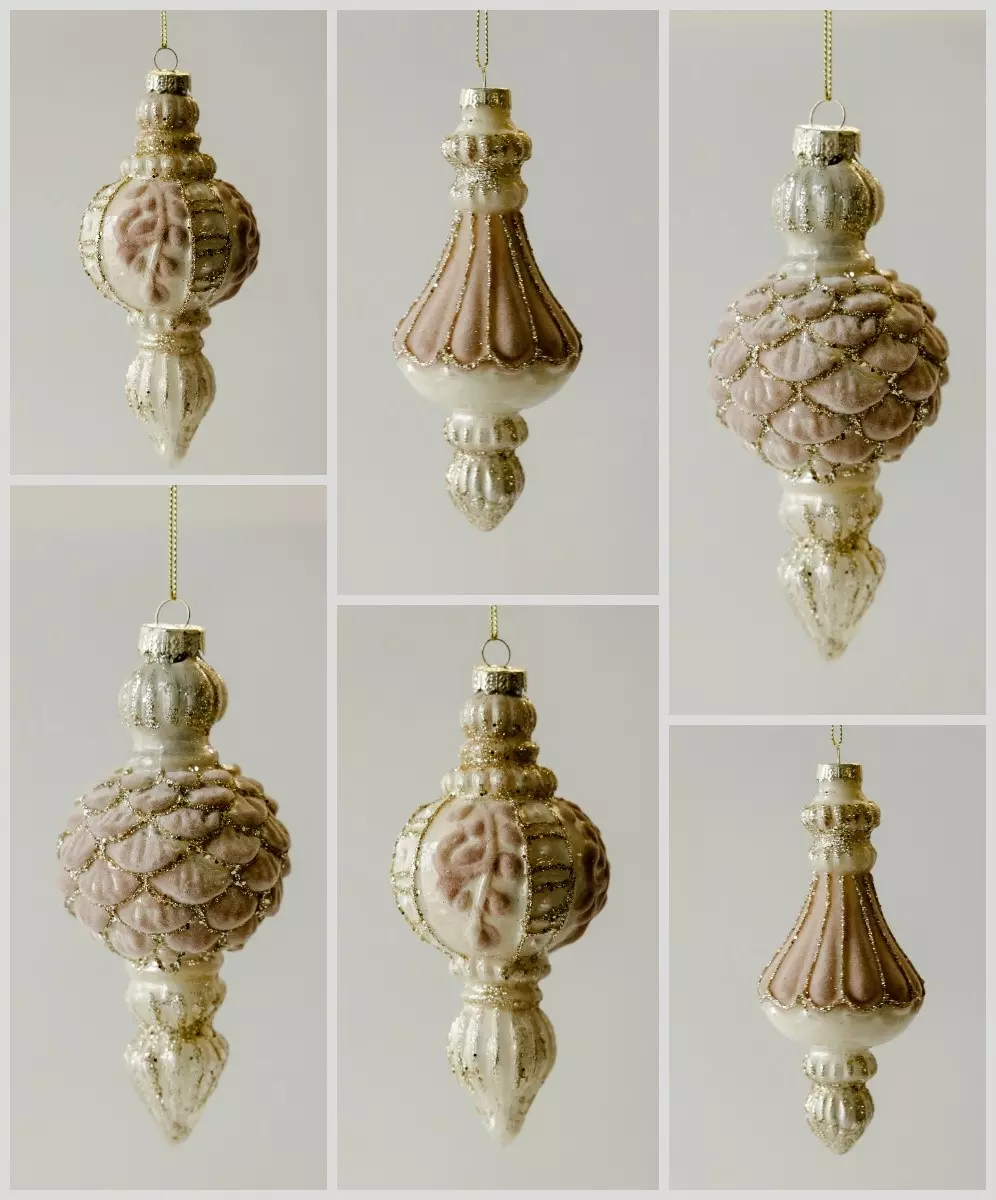 Елочные украшения стекло (6 шт) Волшебство на ветках VNV23/6-111