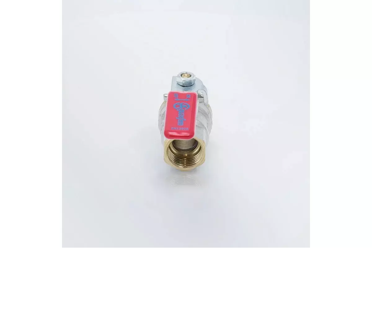 Кран шаровой полнопроходной 3/4&quot; ВР/НР никель, рычаг красный, Aquasfera 1003-02