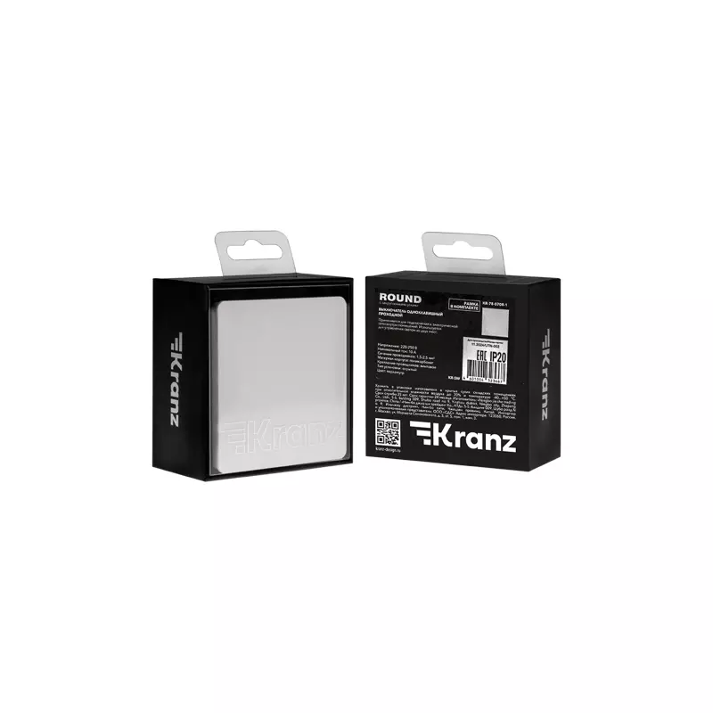 Проходной выключатель встраиваемый 1-клавишный перламутр Kranz Miele Round KR-78-0708-1
