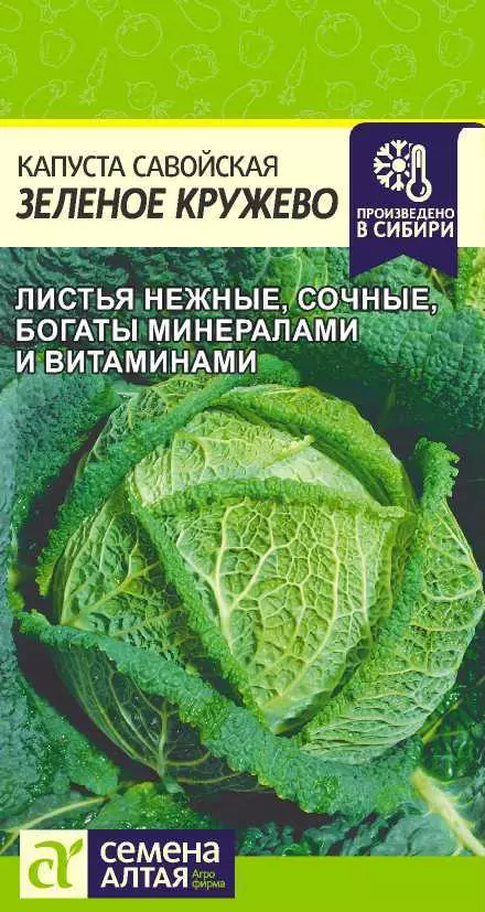 Семена Капуста Савойская Зеленое Кружево/Сем Алт/цп 0,3 гр.