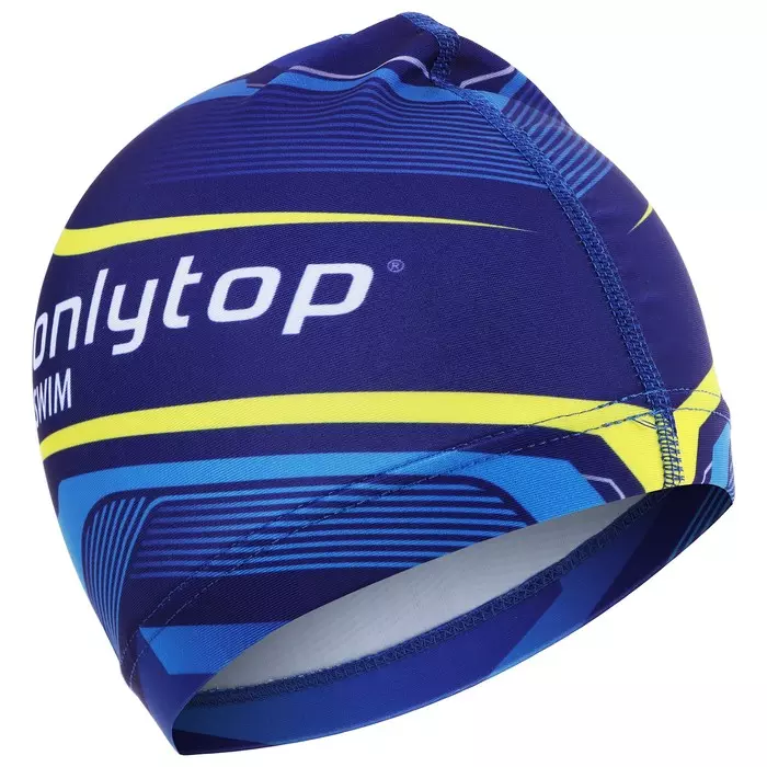 Шапочка для плавания взрослая ONLITOP Swim, тканевая, обхват 54-60 см, цвет синий