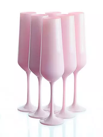 Бокал для шампанского 200 мл 6 шт Сандра, Розовый, Crystalex 40728/D5123/200
