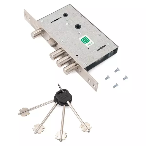 Замок врезной ГАРДИАН тяж.30.12 ДЛ.КЛЮЧ.(ЗК303Н-01/112,5мм) ЗЩ ЗД 4кл  б/о б/накл