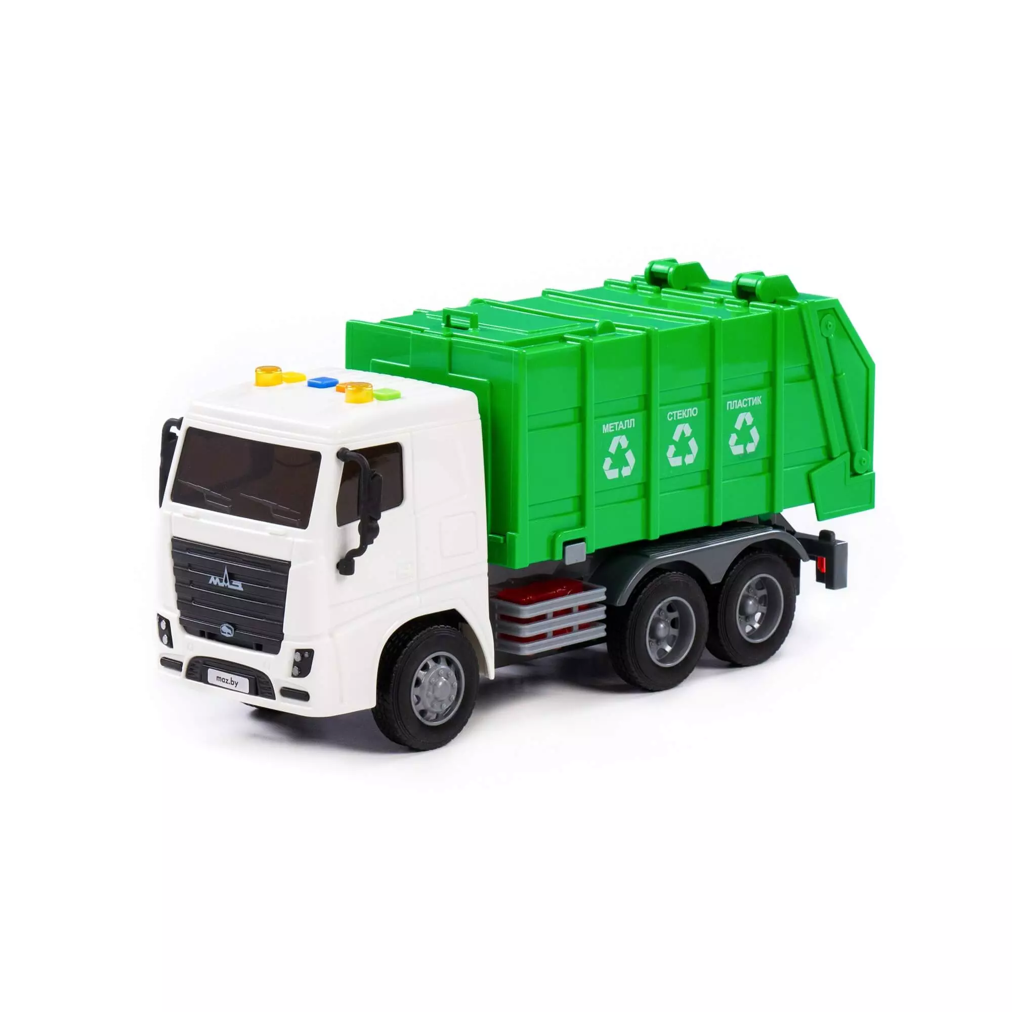 Мусоровоз МАЗ, 277х105х134 мм, (со светом и звуком), Полесье 94070