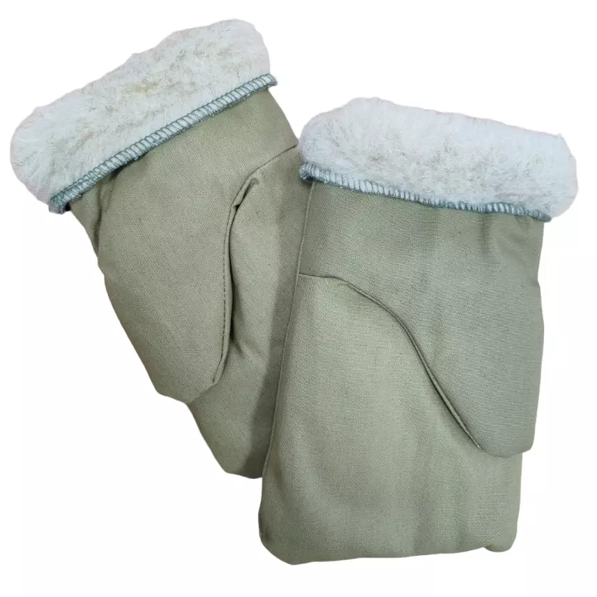 Рукавицы рабочие утепленные натуральным мехом, верх-палатка