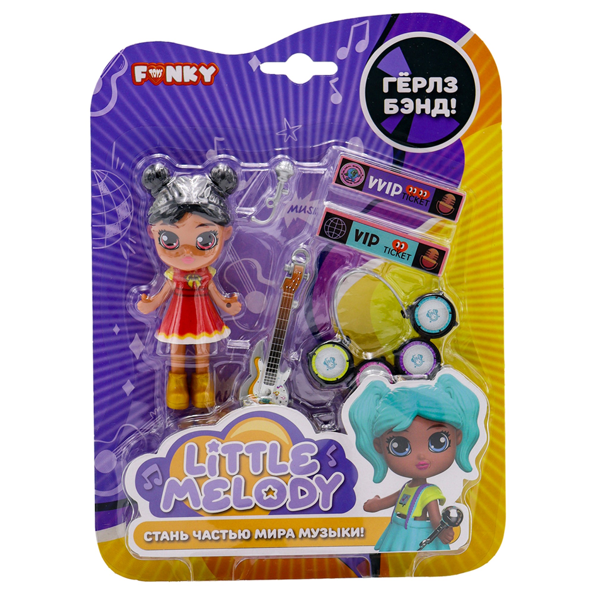 Игровой набор куколка в платье Терри с музыкальными аксессуарами Funky Toys  FTk0081441-8 — купить по выгодной цене в интернет-магазине Колорлон